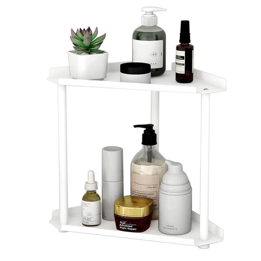 2-Tier Storage Rack ââ‚?Perfume & Skincare Organizer for Home White