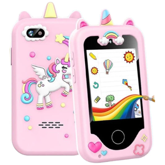 Kids Smart Phone Touchscreen Learning Play Toy Phone with Dual Camera Pink