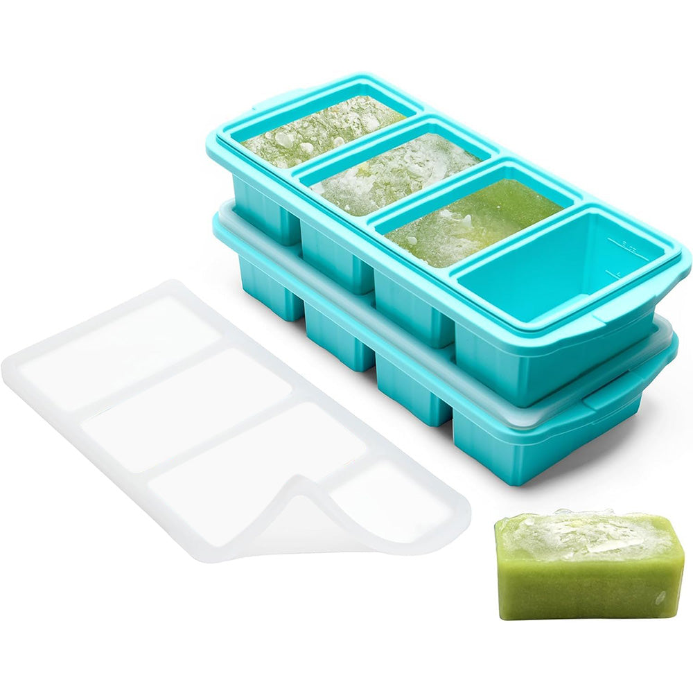 Silicone Freezer Tray with Lid Food Molds for Soup Sauce Broth Leftovers Style 2