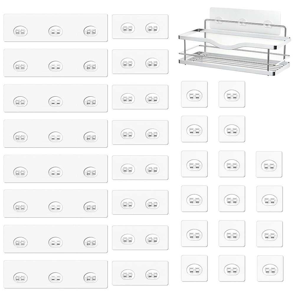 28Pcs No Drill Adhesive Hooks for Shower Caddy