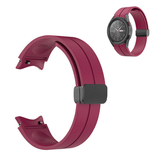 Magnetic Watch Band Silicone Strap for Samsung Galaxy Watch 4/5/5Pro/6 Red
