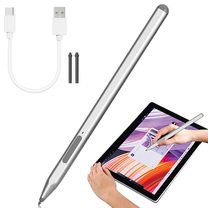 Rechargeable Stylus Pen for Microsoft Surface Pro 11 10 9 8 7 Go X-Silver