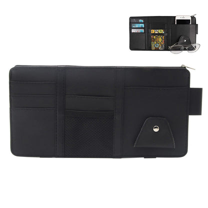 Car Sun Visor Organizer with License & Sunglasses Holder Black