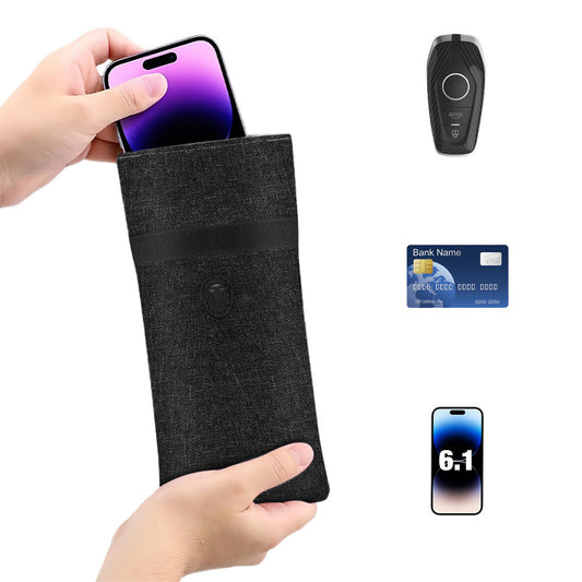 RFID Pouch for Car Keys & Phone ââ‚?Anti Tracking Case Gray Black