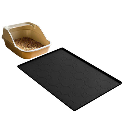 86x56cm Waterproof Silicone Cat Mat ââ‚?Little Box Mat for Cats Black
