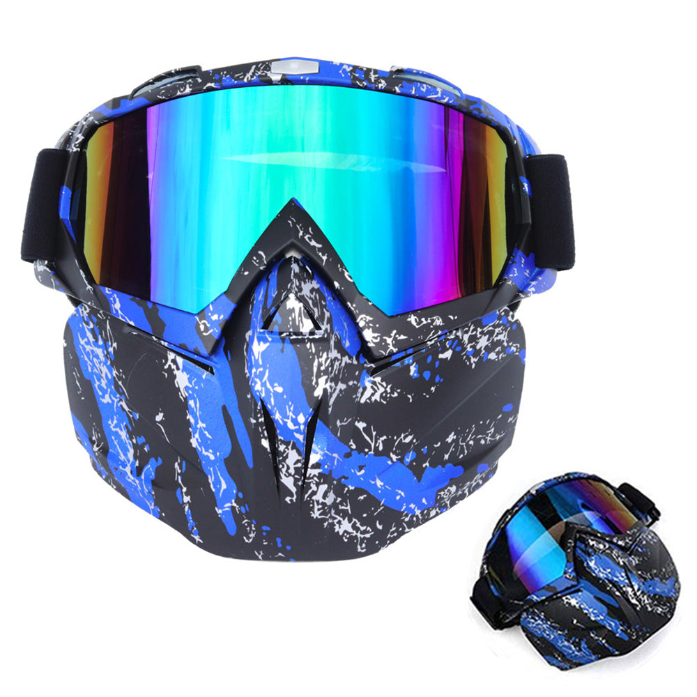 Ski Goggles Snowmobile Face Mask with Sun Glasses for Outdoor Sport
