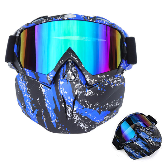 Ski Goggles Snowmobile Face Mask with Sun Glasses for Outdoor Sport