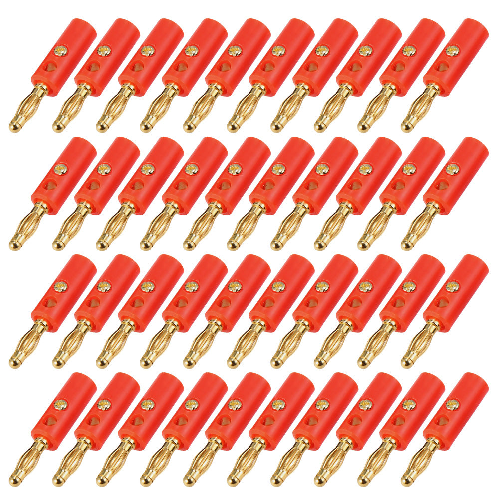 40 PCS Banana Plug Set 0.4cm Speaker Connectors-Red