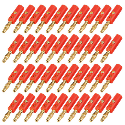 40 PCS Banana Plug Set 0.4cm Speaker Connectors-Red