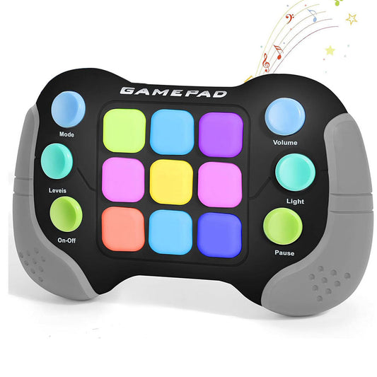 Fast Push RGB Game Toy Handle Electronic Brain and Memory Game Pad for Kids Teens Grey