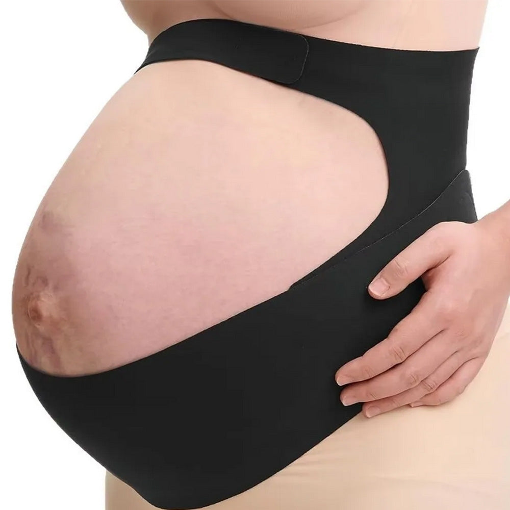 Invisible Pregnancy Belly Band ¨C Maternity Support Belt for Back Abdomen & Waist Black