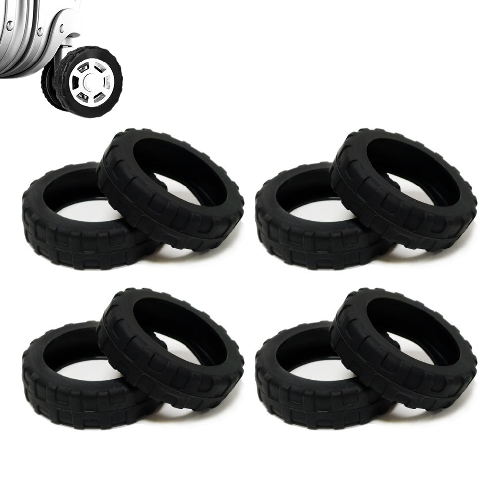 8Pcs Luggage Wheel Covers Silicone Suitcase Wheels Protector Sleeves Black