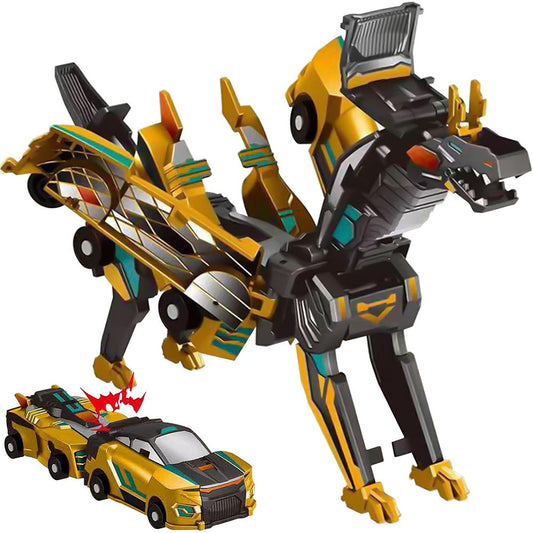 Collision Dinosaur Car Toy Magnetized Vehicles Transform into Dinosaurs for Kids Gold