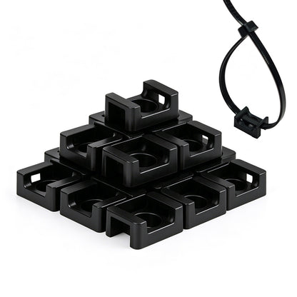500 PCS Cable Tie Base Nylon Saddle Mount-Black