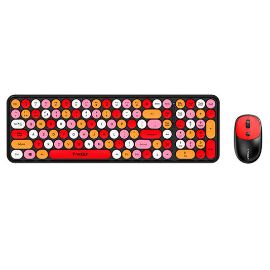 Colorful 2.4GHz Wireless Keyboard and Mouse Combo Plug and Play for Laptop PC Style 2