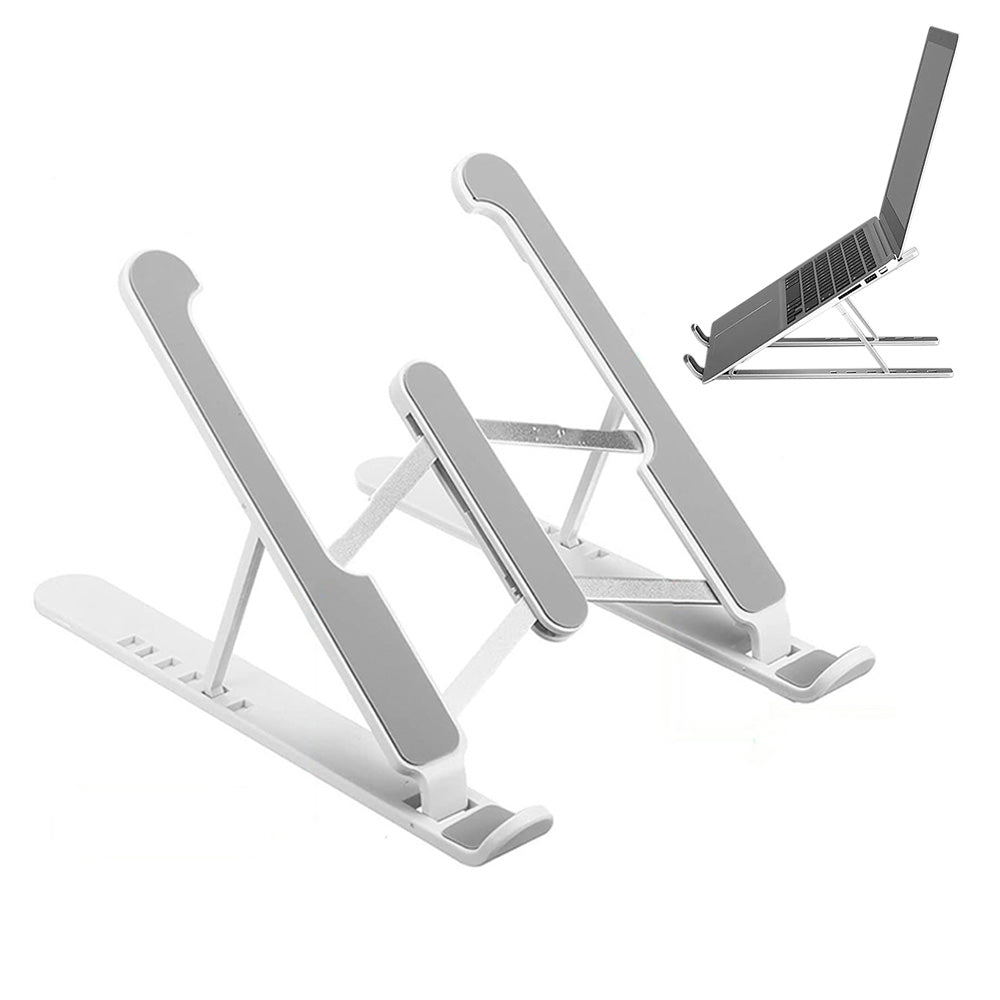 Adjustable Height Foldable Aluminum Laptop Stand - White
