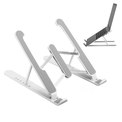 Adjustable Height Foldable Aluminum Laptop Stand - White