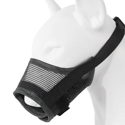 Dog Muzzle Air Mesh Adjustable Mouth Guard for Bark and Scavenging Prevention Black