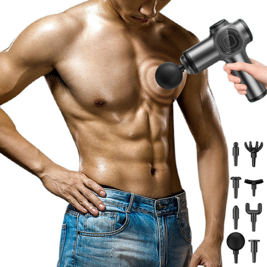 Deep Tissue Percussion Massager 8-Heads Muscle Vibration Relaxing Tool Black