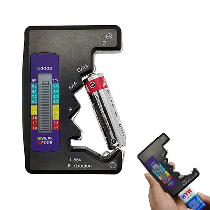 Universal LCD Dispay Battery Checker Digital Battery Tester for C/D/N/AA/AAA/9V/1.55V Button Cell Black