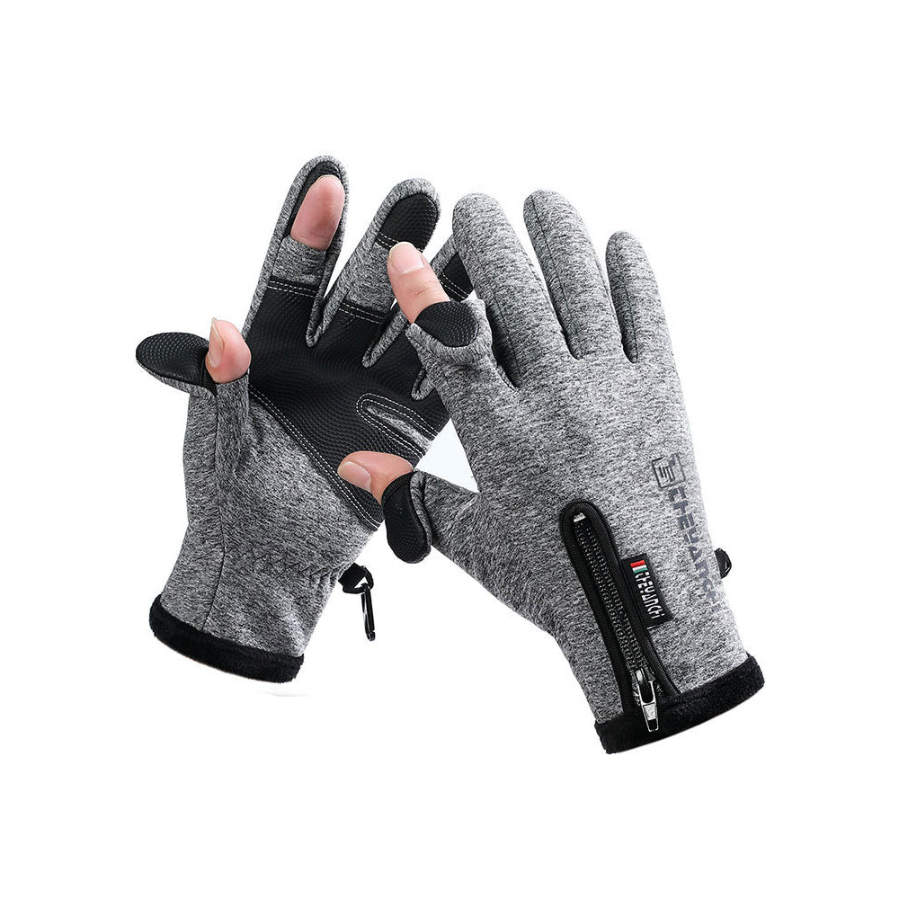 Pair of Touchscreen Gloves Water-Resistant Workout Gloves for Motorcycle Cycling Fishing Sports Gray