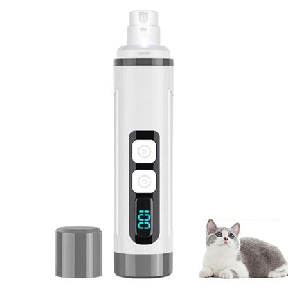Pet Nail Grinder with LED Light Rechargeable Dog Cat Nail Trimmer Grey