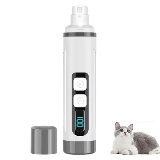 Pet Nail Grinder with LED Light Rechargeable Dog Cat Nail Trimmer Grey