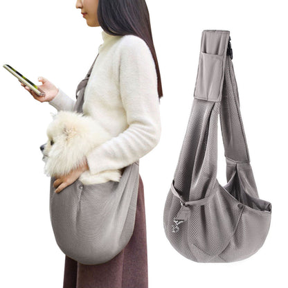 Adjustable Pet Dog Carrier Sling Bag Breathable Mesh Puppy Cat Carrier Gray