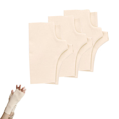 3 Pairs of Stretchy Fingerless Gloves Arm Warm Sleeves Beige