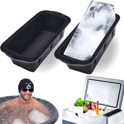 2Pcs Ice Block Mold Silicone Ice Grid Mould Black
