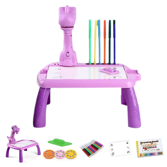Projector Drawing  Board for Kids Painting Board with Music Purple