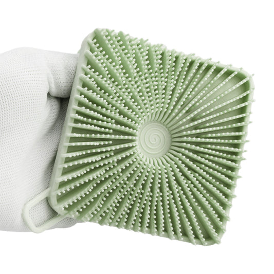 Dual-Sided Silicone Shower Body Brush ââ‚?Soft & Firm Exfoliating Scrubber Green
