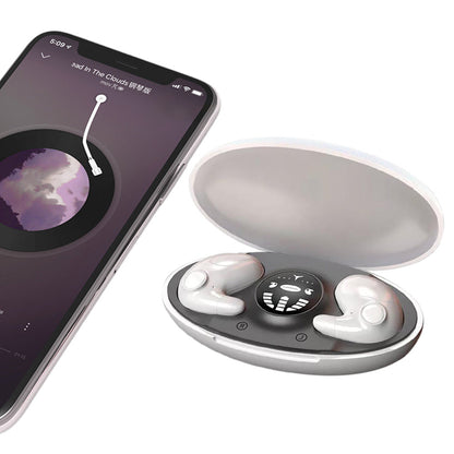 Invisible Sleep Earphone Wireless  Bluetooth 5.3 Headphones Hidden Earbuds with Charging Case White