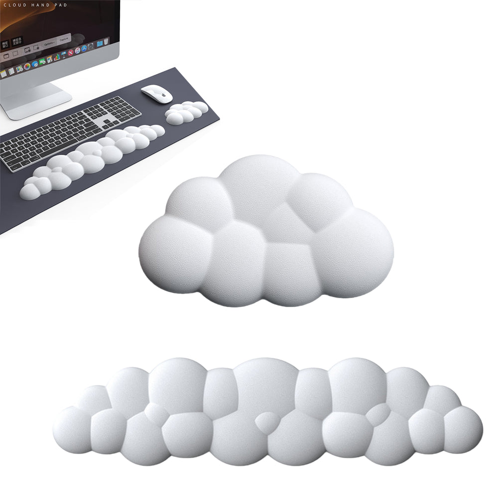 Ergonomic Wrist Rest for Computer Laptop Cloud Keyboard Wrist Rest Pad Set White