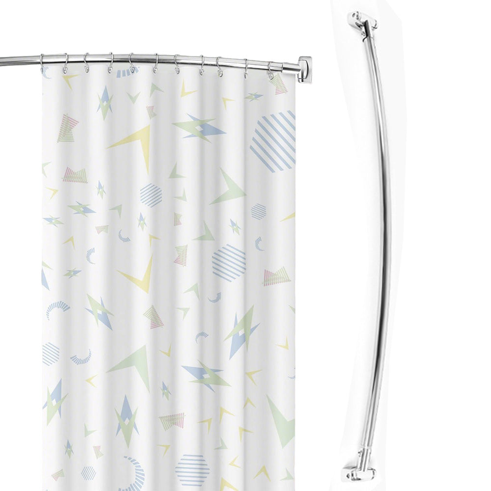 Curved Stainless Steel Shower Curtain Rod for Bathroom and Bathtub Silver