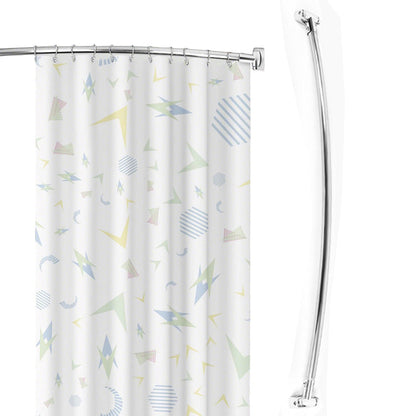 Curved Stainless Steel Shower Curtain Rod for Bathroom and Bathtub Silver