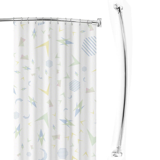 Curved Stainless Steel Shower Curtain Rod for Bathroom and Bathtub Silver