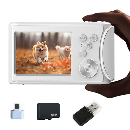 2.4-Inch Digital Point & Shoot Camera with 16X Zoom for Teens and Beginners White