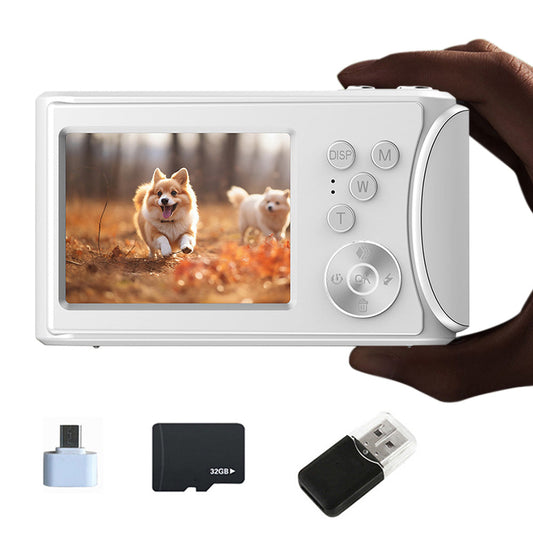 2.4-Inch Digital Point & Shoot Camera with 16X Zoom for Teens and Beginners White
