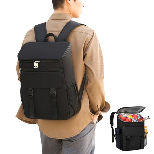 Portable Insulated Backpack Leak Proof  Camping Cooler Bag Black