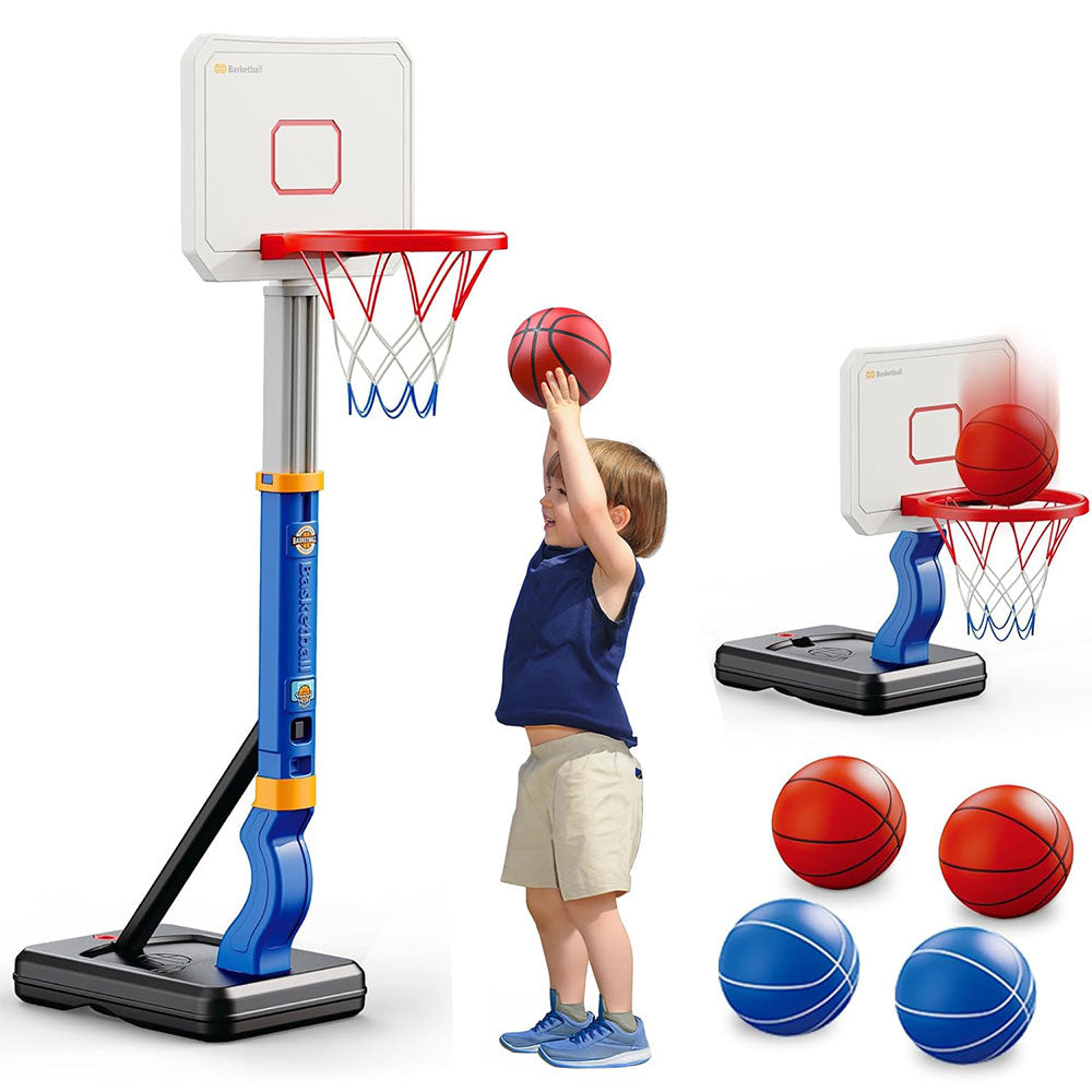 Kids Basketball Training Hoop Height Adjustable Basketball Hoop Set for Indoor  Outdoor Playing Blue