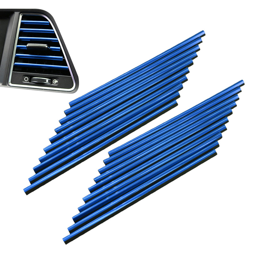 20 Pack Car Interior Air Vent Decorative Trim Strip-Blue