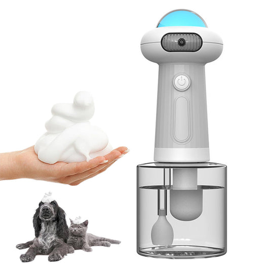 Electric Foaming Shampoo Dispenser for Dog and Cat Bathing Grey Style