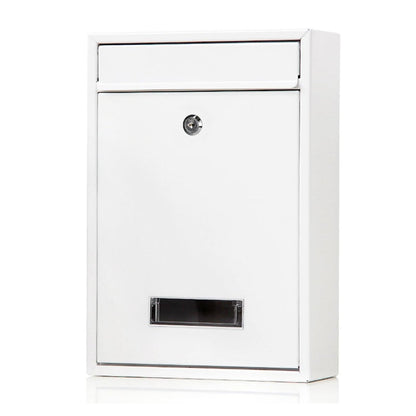 Wall Mounted Locking Mailboxes Key Lock Metal Mail Box White