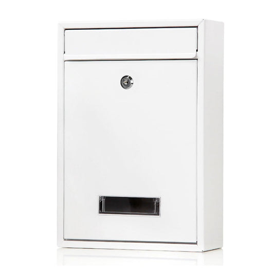 Wall Mounted Locking Mailboxes Key Lock Metal Mail Box White