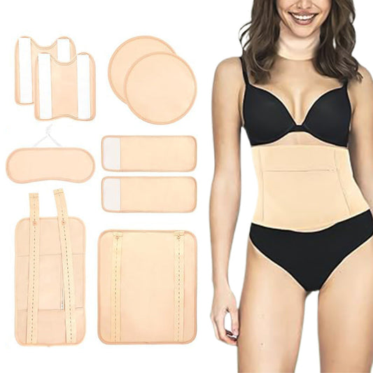 9Pcs Set Reusable Castor Oil Packs Castor Oil Compress Pads Wraps for Neck Chest Waist Chest Knee Feet Nude