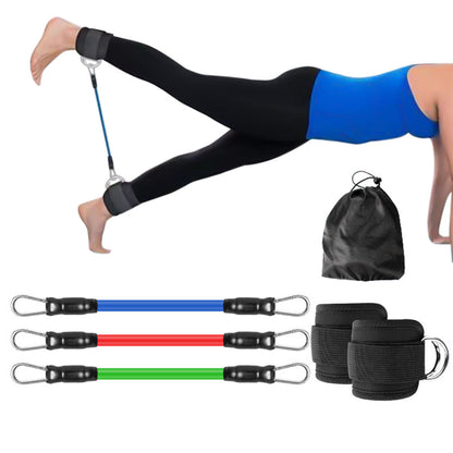 Resistance Bands Set for Legs & Glutes with Ankle Cuffs Home Gym Workout Black