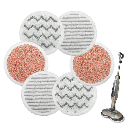6Pcs Steam Mop Replacement Pads for Shark Models-Grey and Orange