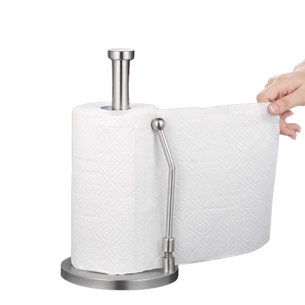 Stainless Steel Roll Paper Stand Tension Arm Standing Paper Towel Holder Style 2