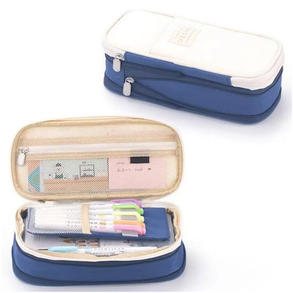 Expandable Zipper Pencil Case-Navy